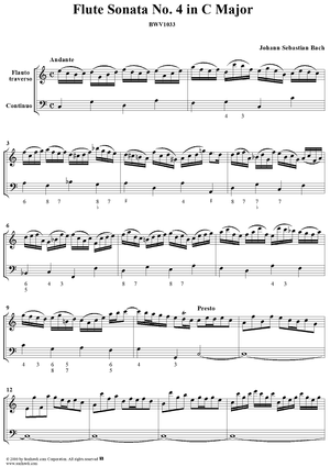 Flute Sonata no. 4 in C major (BWV1033)