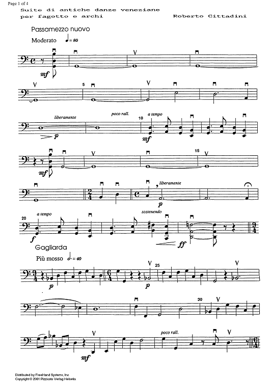 Suite di antiche danze veneziane - Cello