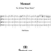 Water Music: no. 16  Menuet - Full Score