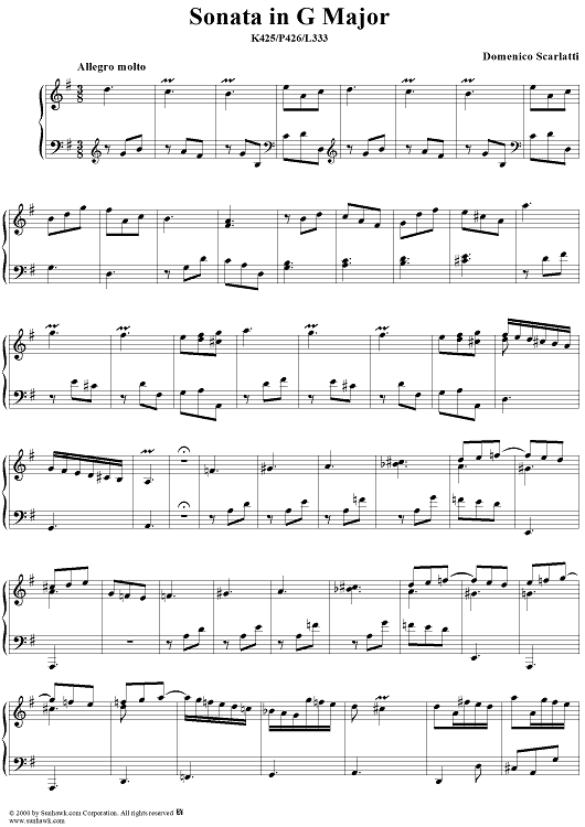 Sonata in G major, K. 425