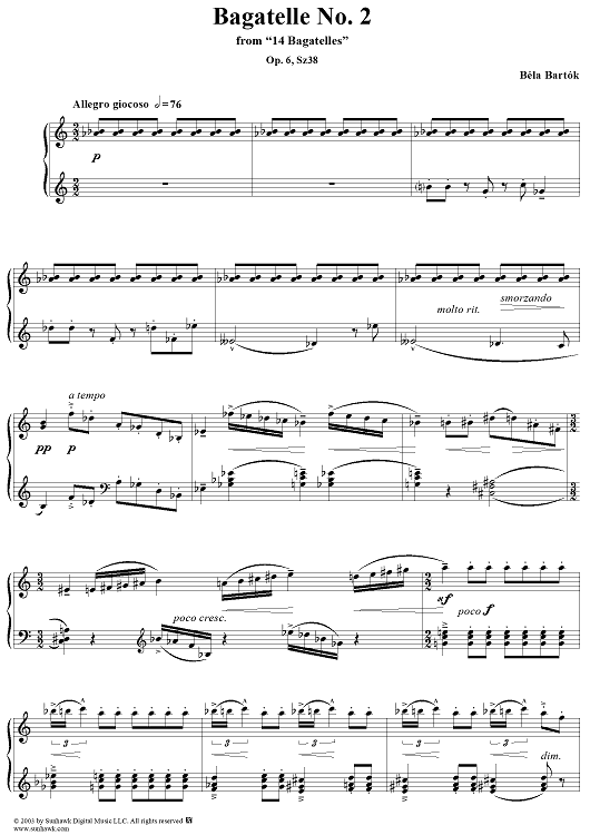 Bagatelle No. 2 "Allegro Giocoso"