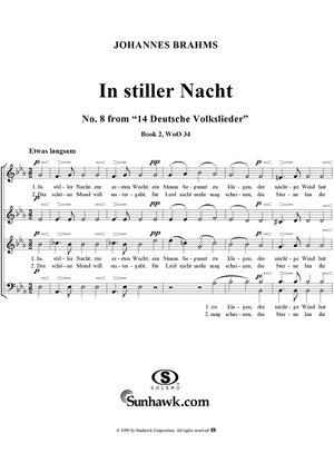 In stiller Nacht - No. 8 from "14 Deutsche Volkslieder"  Book 2  WoO 34