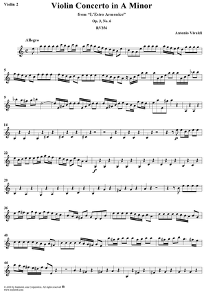 Violin Concerto in A Minor - Violin 2