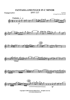 Fantasia and Fugue in C Minor, BWV 537 - Trumpet 1 in Bb