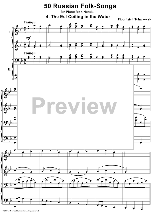 50 Russian Folk-Songs. No. 4. The Eel Coiling in the Water