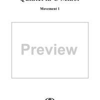 Quintet in C Minor, Movement 1 - Piano Score