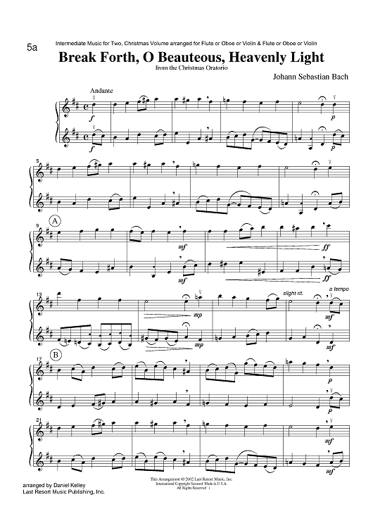 Break Forth, O Beauteous, Heavenly Light - from the Christmas Oratorio