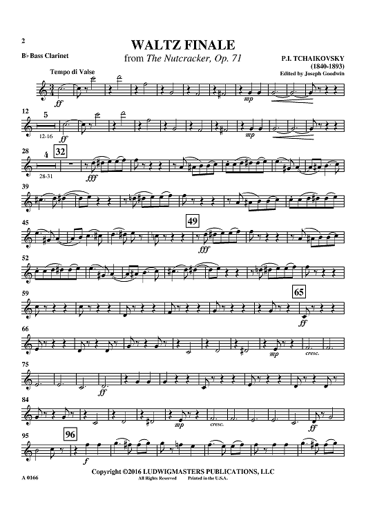 Waltz Finale from The Nutcracker, Op. 71 - Bb Bass Clarinet