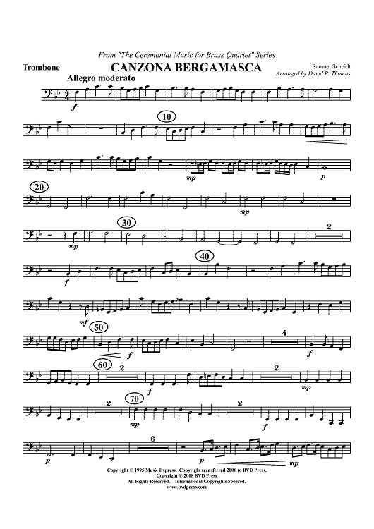 Canzona Bergamasca - Trombone