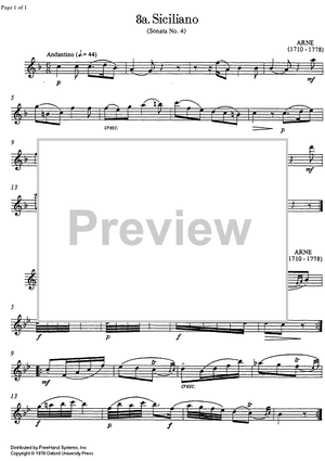 Siciliano (Sonata No. 4) and Minuet (Sonata No. 3) - Flute