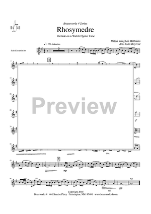 Rhosymedre - Prelude on a Welsh Hymn Tune - Solo Cornet in Bb