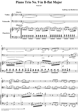 Piano Trio No. 9 in B-flat Major, WoO 39 - Piano Score