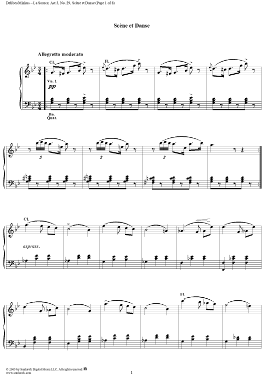 La Source, Act 3, No. 29: Scène et Danse