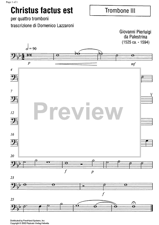 Christus factus est - Trombone 3