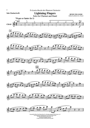 Lightning Fingers - Solo for Clarinet and Band - Solo Clarinet in Bb