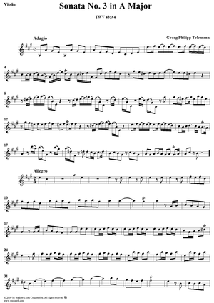 Sonata No. 3 in A Major - Violin