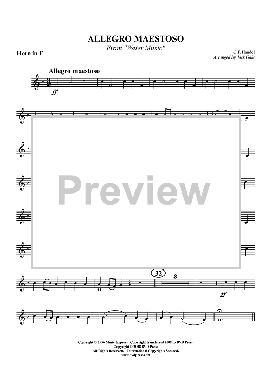 Allegro Maestoso from "Water Music" - Horn