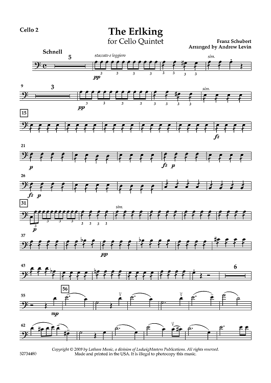 The Erlking for Cello Quintet - Cello 2