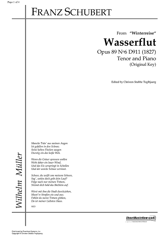 Wasserflut Op.89 No. 6 D911