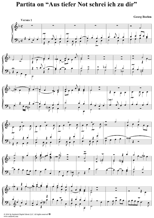 Partita on "Aus tiefer Not schrei ich zu dir"