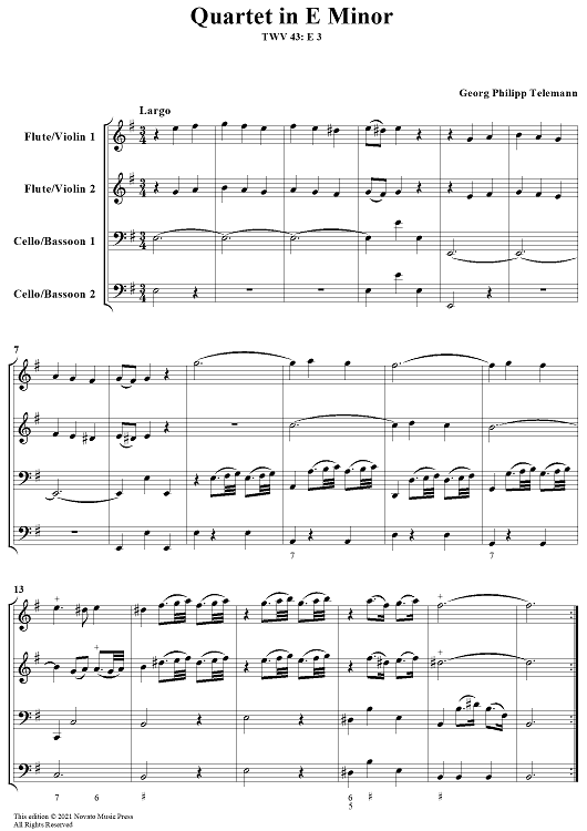 Quartet No. 2 in E minor - Score