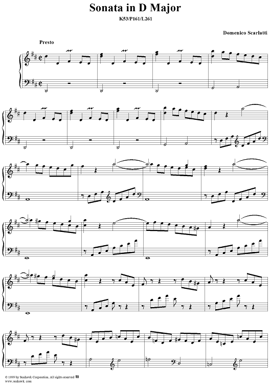 Sonata in D major, K. 53