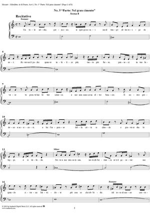 "Parto: nel gran cimento", No. 5 from "Mitridate, rè di Ponto", Act 1, K74a (K87) - Full Score