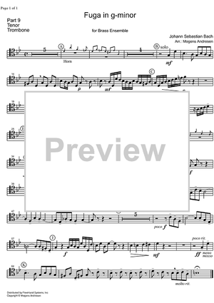 Fugue g minor BWV 578 - Tenor Trombone