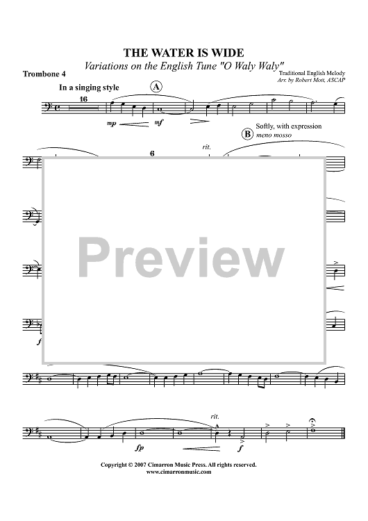 The Water is Wide - Trombone 4
