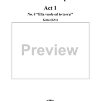 "Ella vuole ed io torrei", No. 8 from "La Finta Semplice", Act 1, K46a (K51) - Full Score