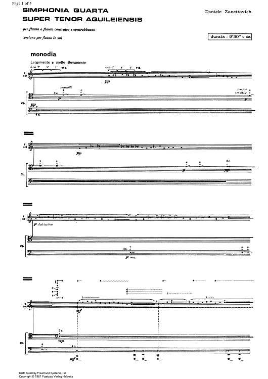Simphonia quarta super tenor aquileiensis - Score