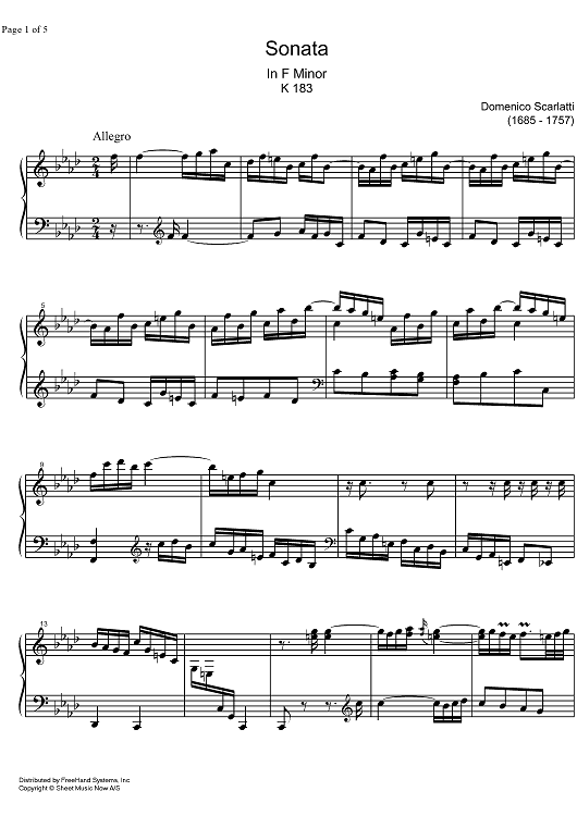 Sonata f minor K183