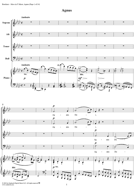 Mass in F Minor: Agnus