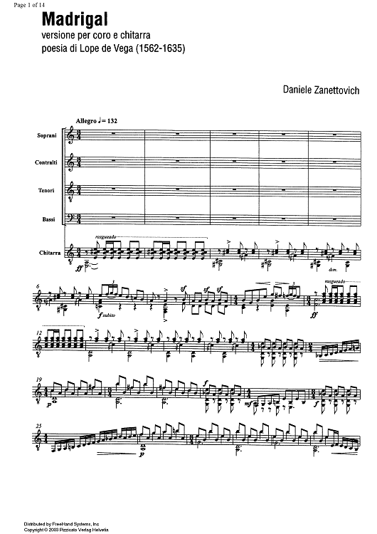 Madrigal - Score
