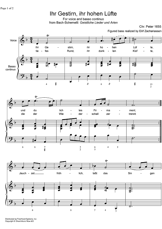 Ihr Gestirn, ihr hohen Lüfte