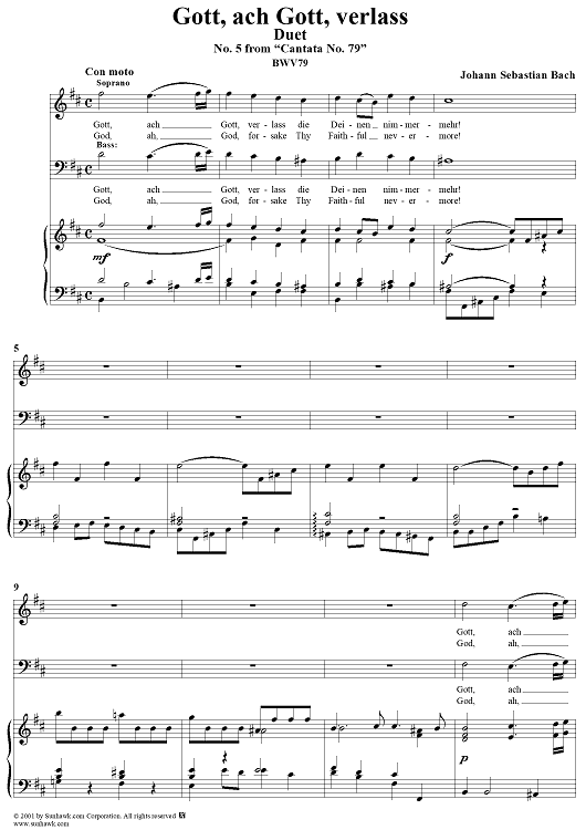 "Gott, ach Gott, verlass" (duet), No. 5 from Cantata No. 79 (BWV79)