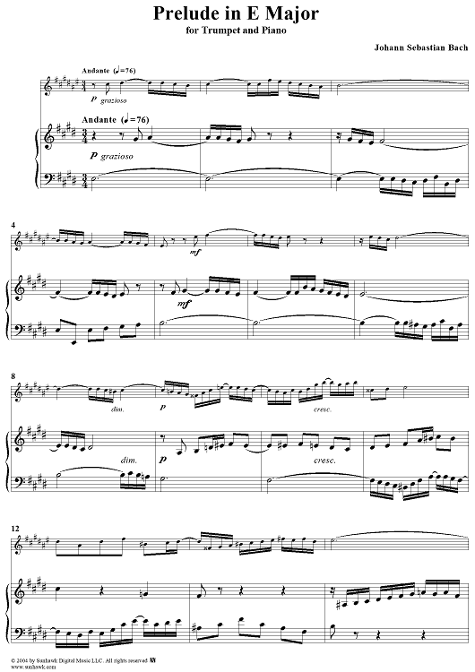 Prelude in E Major - Piano