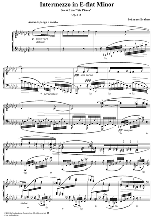 Intermezzo in E-Flat Minor, op. 118, no. 6