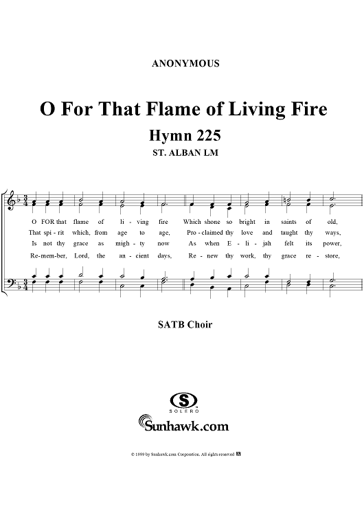 O For That Flame of Living Fire