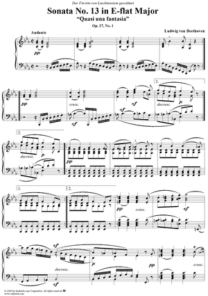 Piano Sonata No. 13 in E-flat Major, Op. 27, No. 1, 