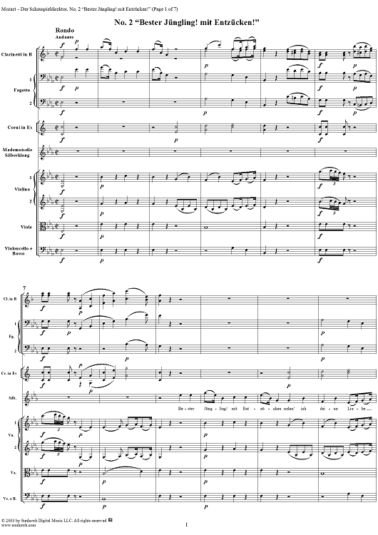 Der Schauspieldirektor - Full Score