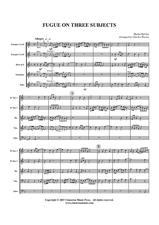 Fugue on Three Subjects (1829) - Score
