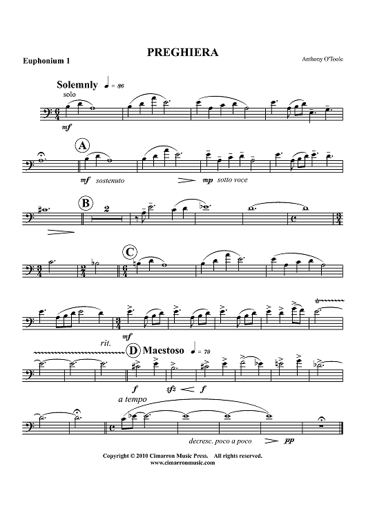 Preghiera - Euphonium 1 BC/TC