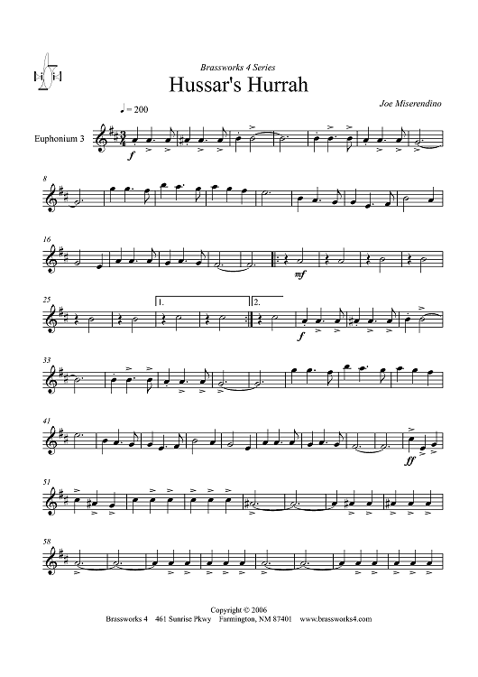 Hussar's Hurrah - Euphonium 3 TC