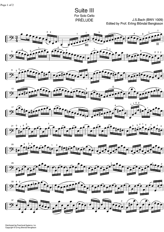 Suite No. 3 C Minor BWV 1009 - Cello