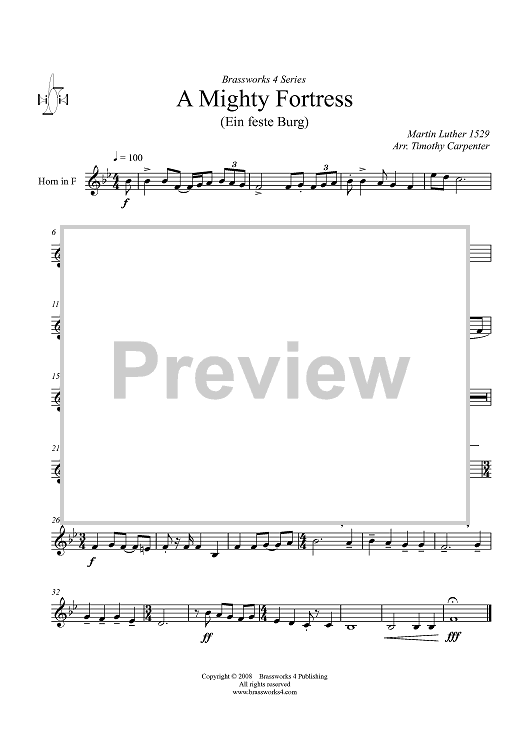 A Mighty Fortress - Horn in F