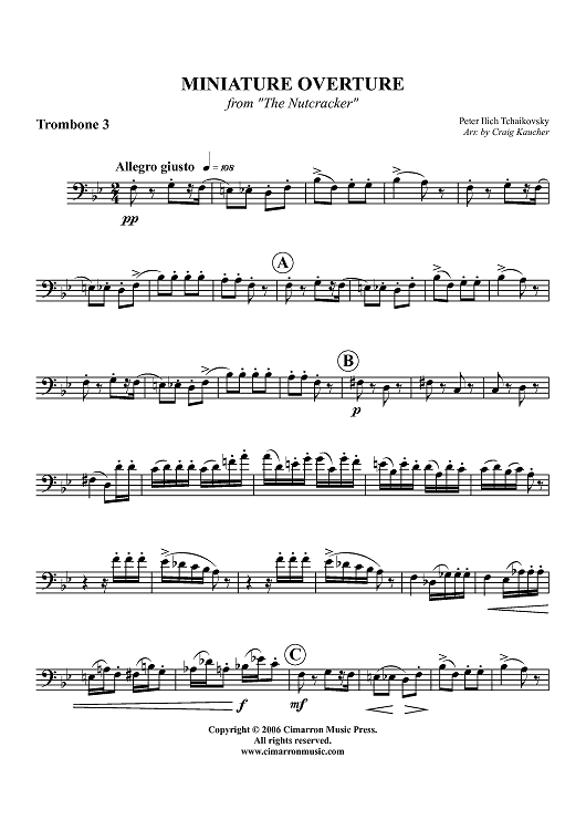 Suite from ''The Nutcracker''. Ouverture Miniature - Trombone 3