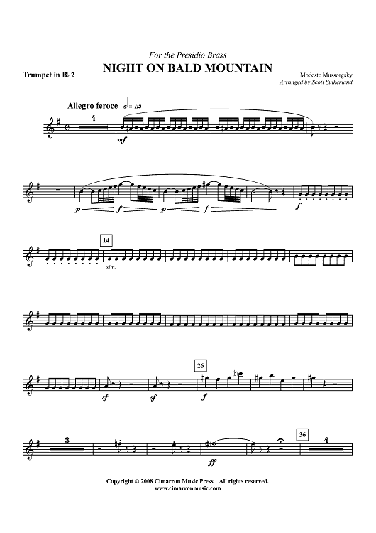 Night on Bald Mountain - Trumpet 2 in Bb