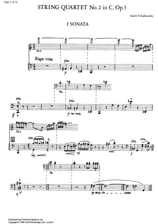 String Quartet No. 2 C Major Op. 5 - Cello