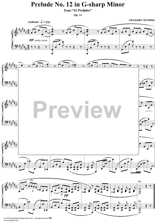 Prelude No. 12 in G-sharp minor